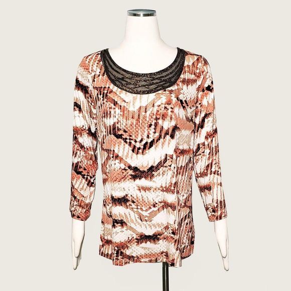 Dana Buchman Beaded Accent Top NWOT - Picture 1 of 8